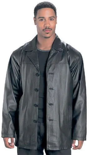 1710 USA Leather 'Classic' Mens Black Leather Coat