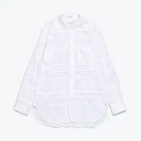 19 Century BD Shirt - White Cotton Mixed Patchwork