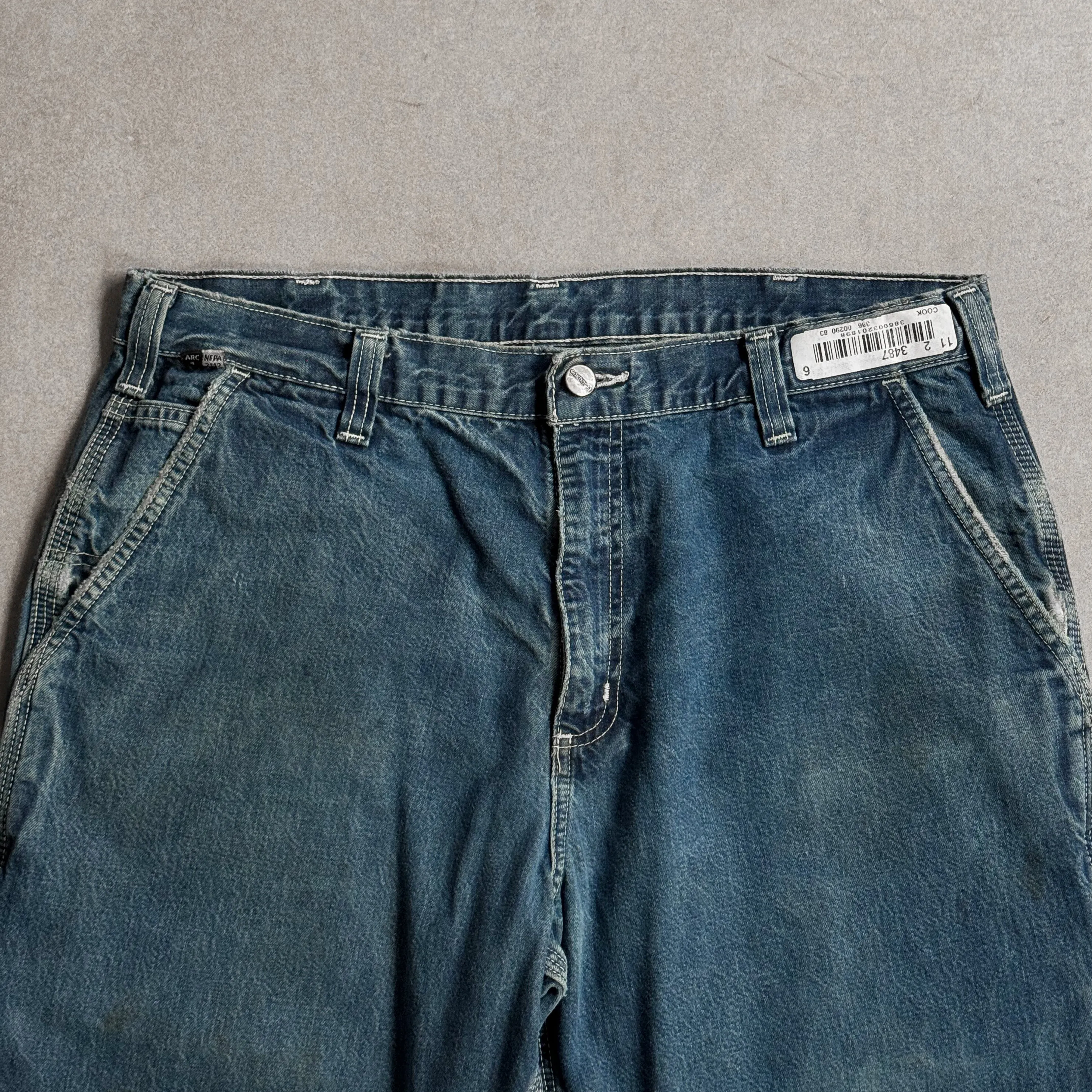 1990s Carhartt FR Flame Resistant Carpenter's Blue Jeans - 36