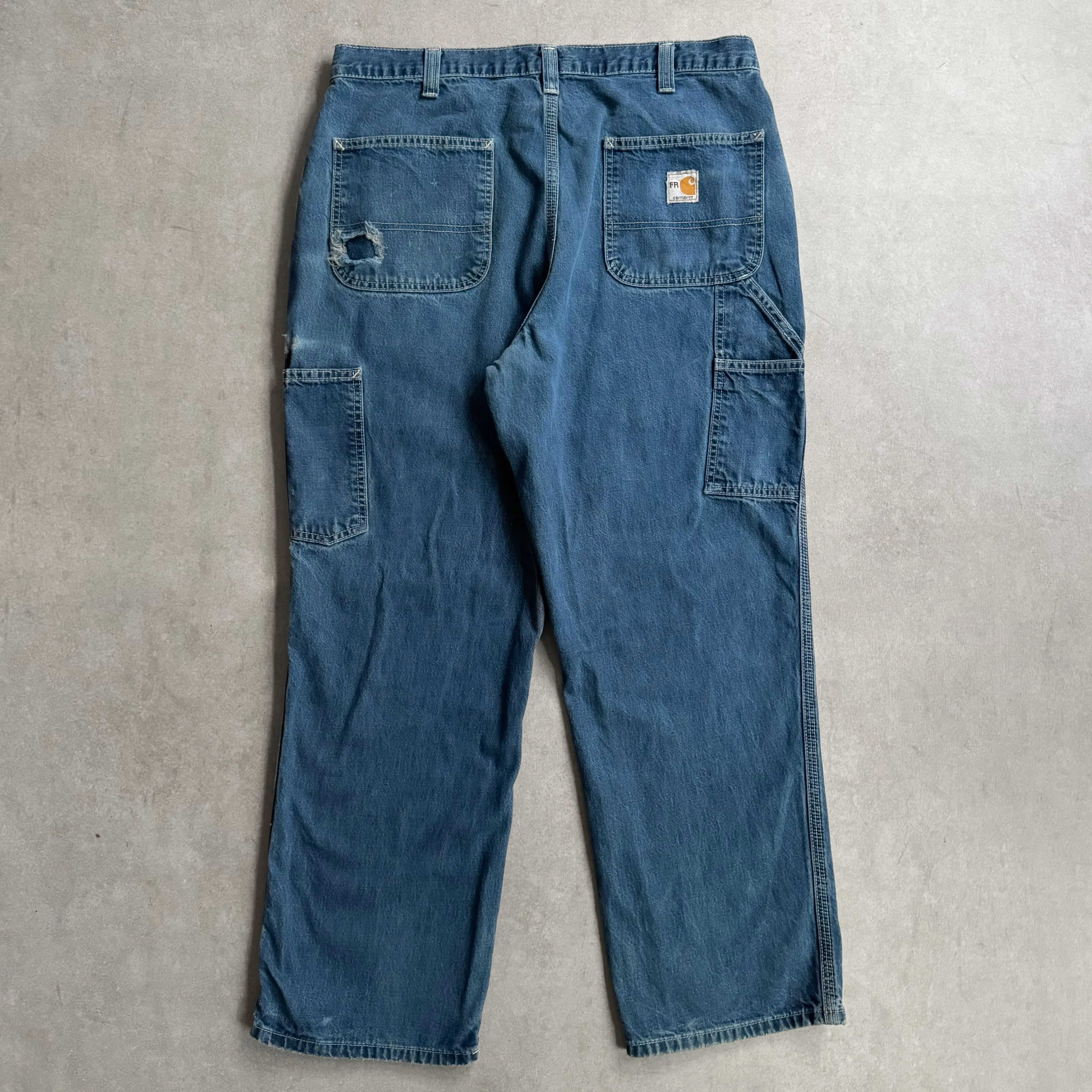 1990s Carhartt FR Flame Resistant Carpenter's Blue Jeans - 36