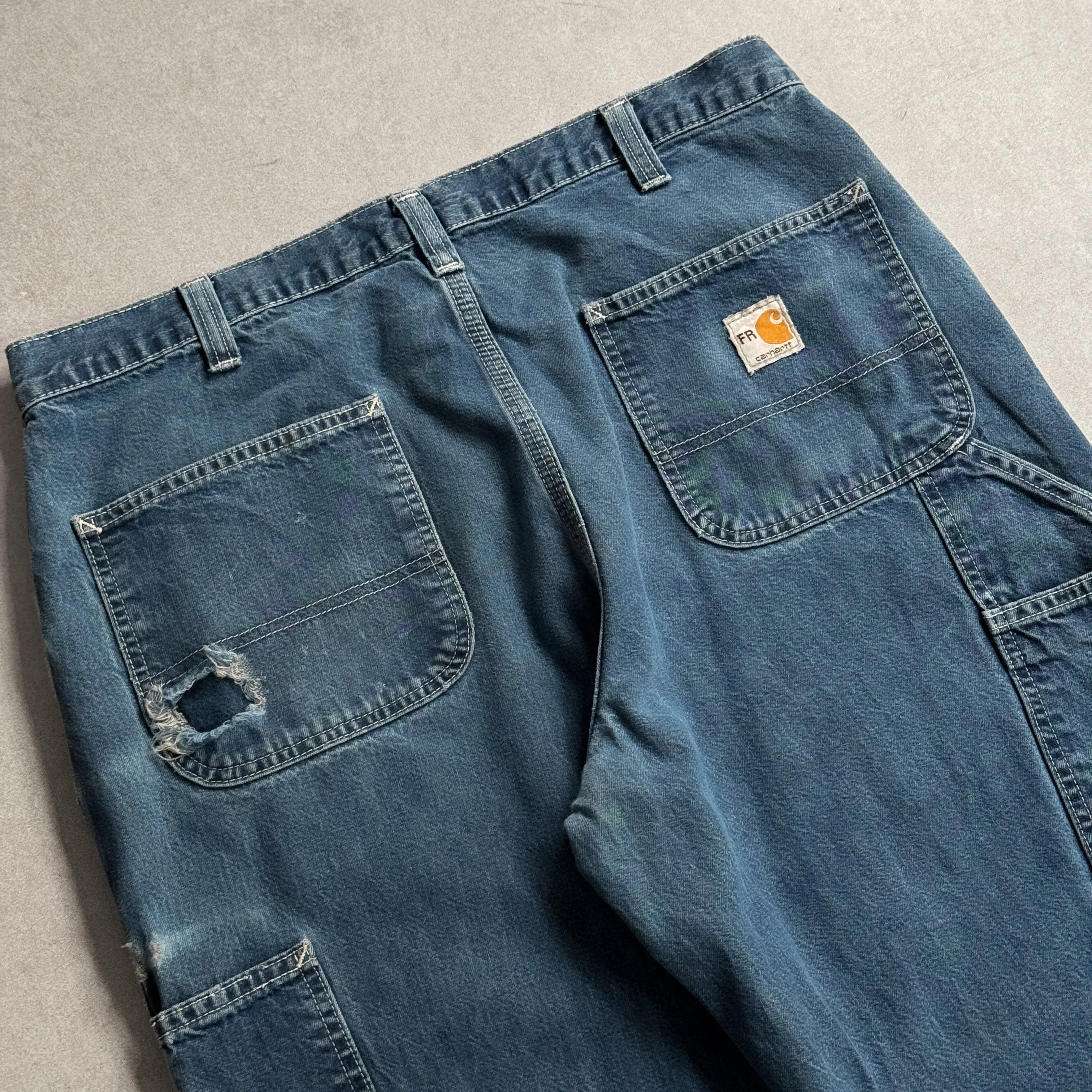 1990s Carhartt FR Flame Resistant Carpenter's Blue Jeans - 36