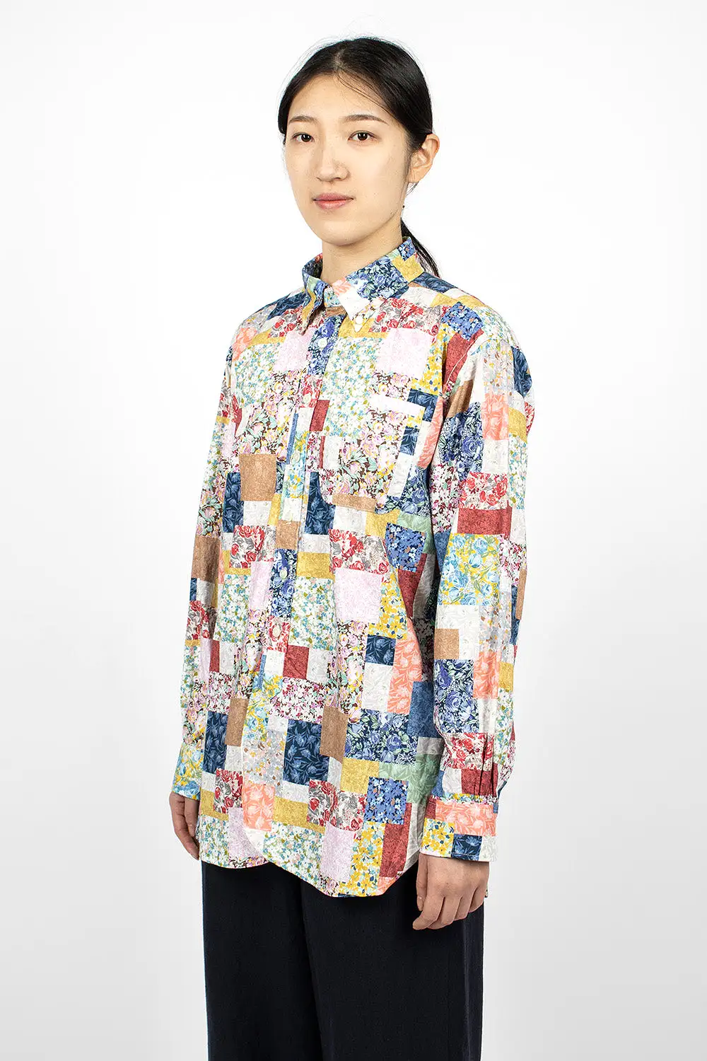 19th Century Shirt Multi Floral Patchwork