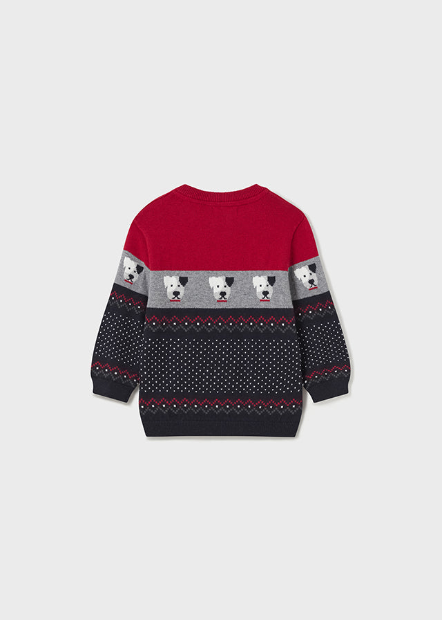 2317- Jacquard jumper for baby boy - Red