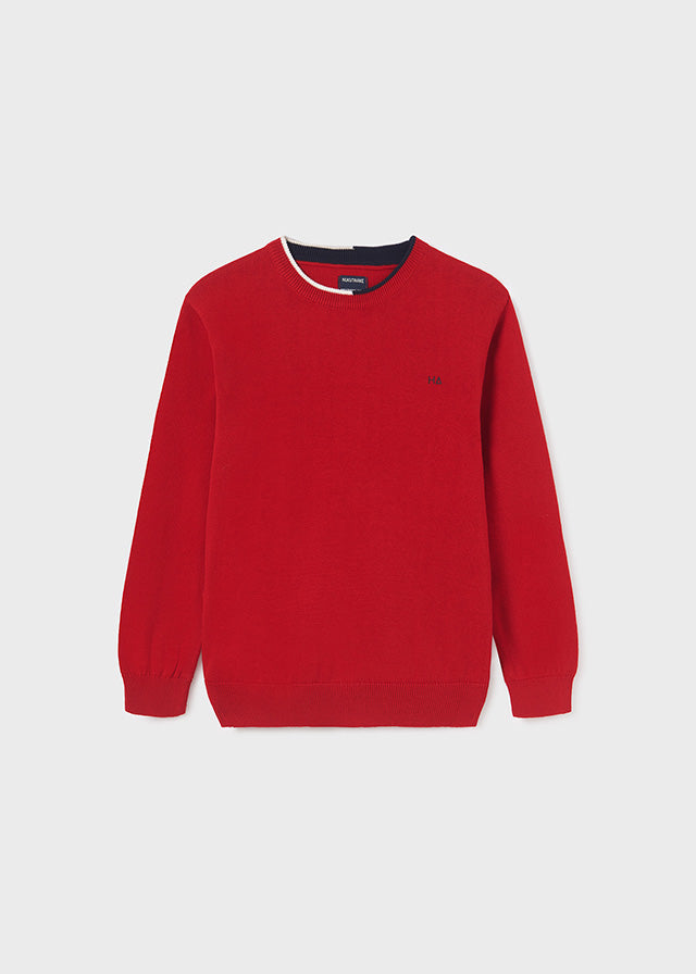 354- Basic cotton jumper for teen boy - Red