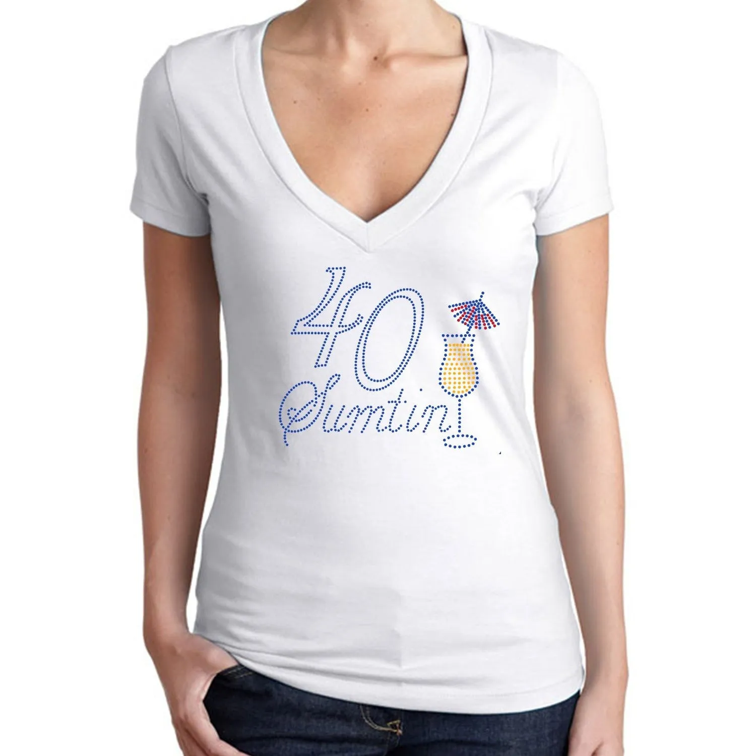 40 Sumtin Rhinestone Birthday T Shirt