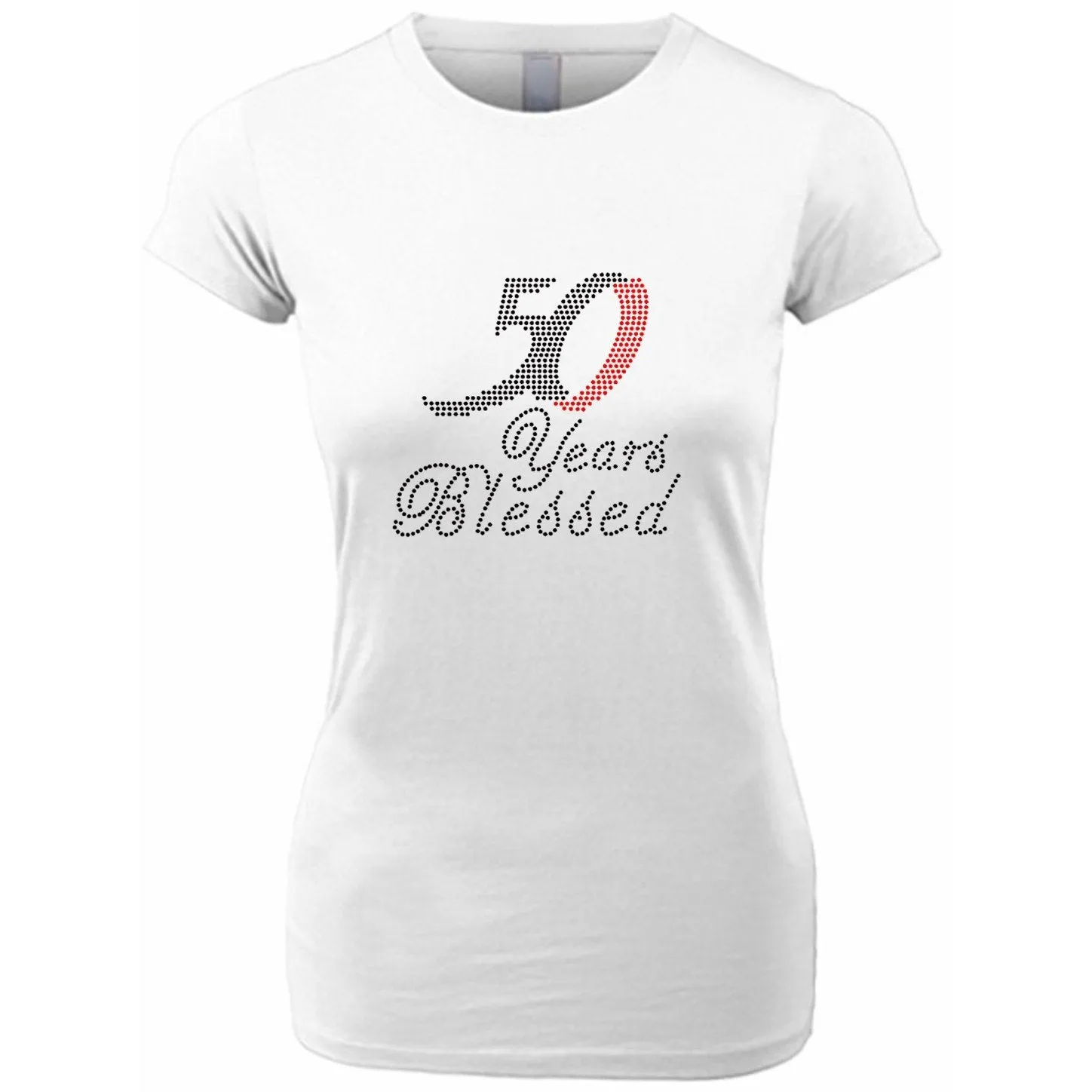 50 Years Blessed Rhinestone Birthday T Shirt