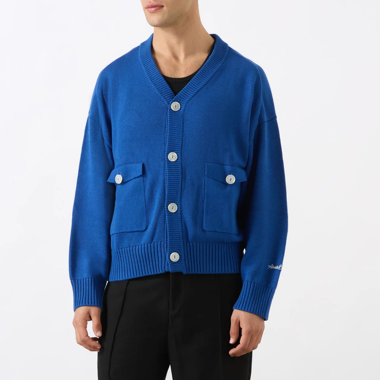 ABOUT:BLANK Flap-Pocket Cardigan - Blue