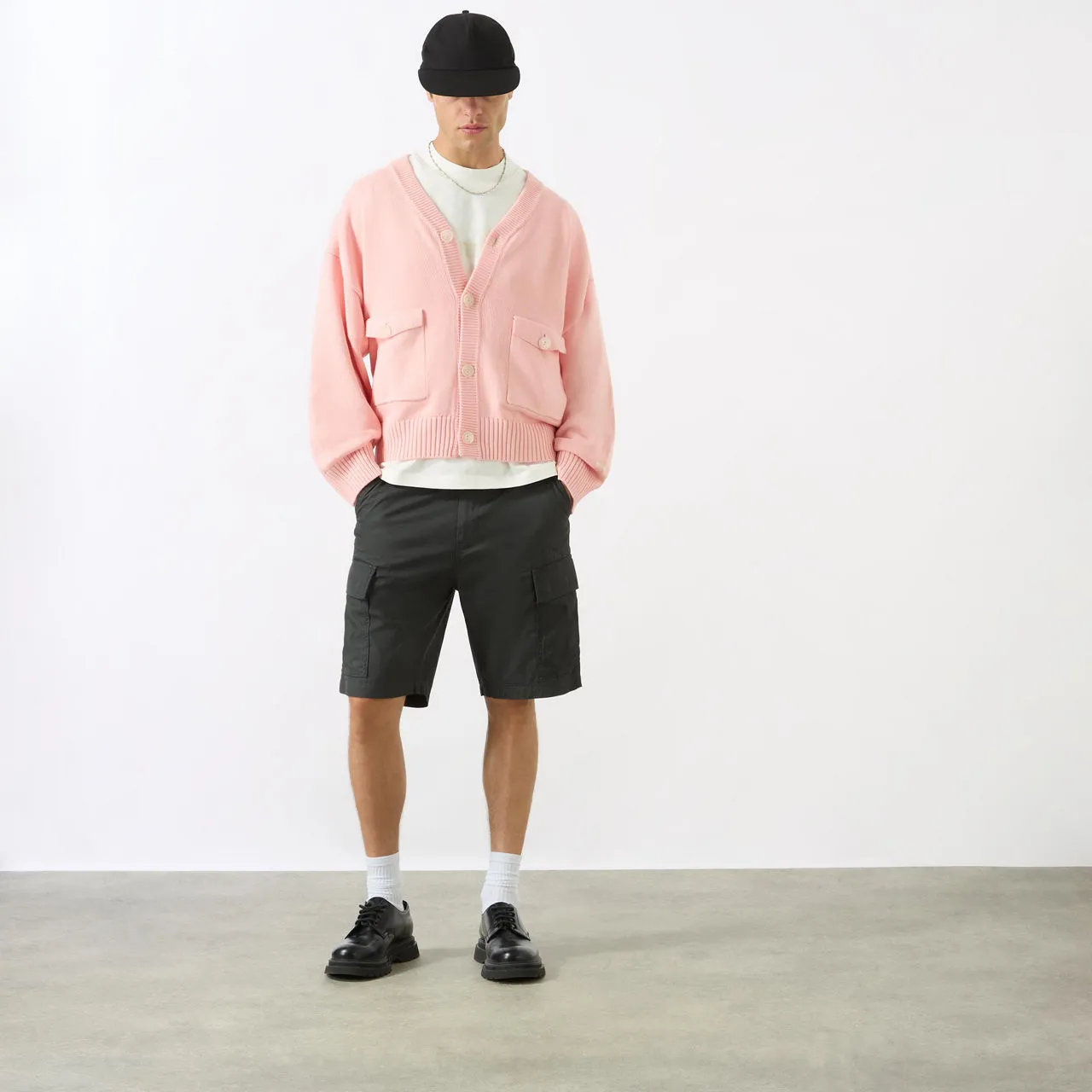 ABOUT:BLANK Flap-Pocket Cardigan - Pink