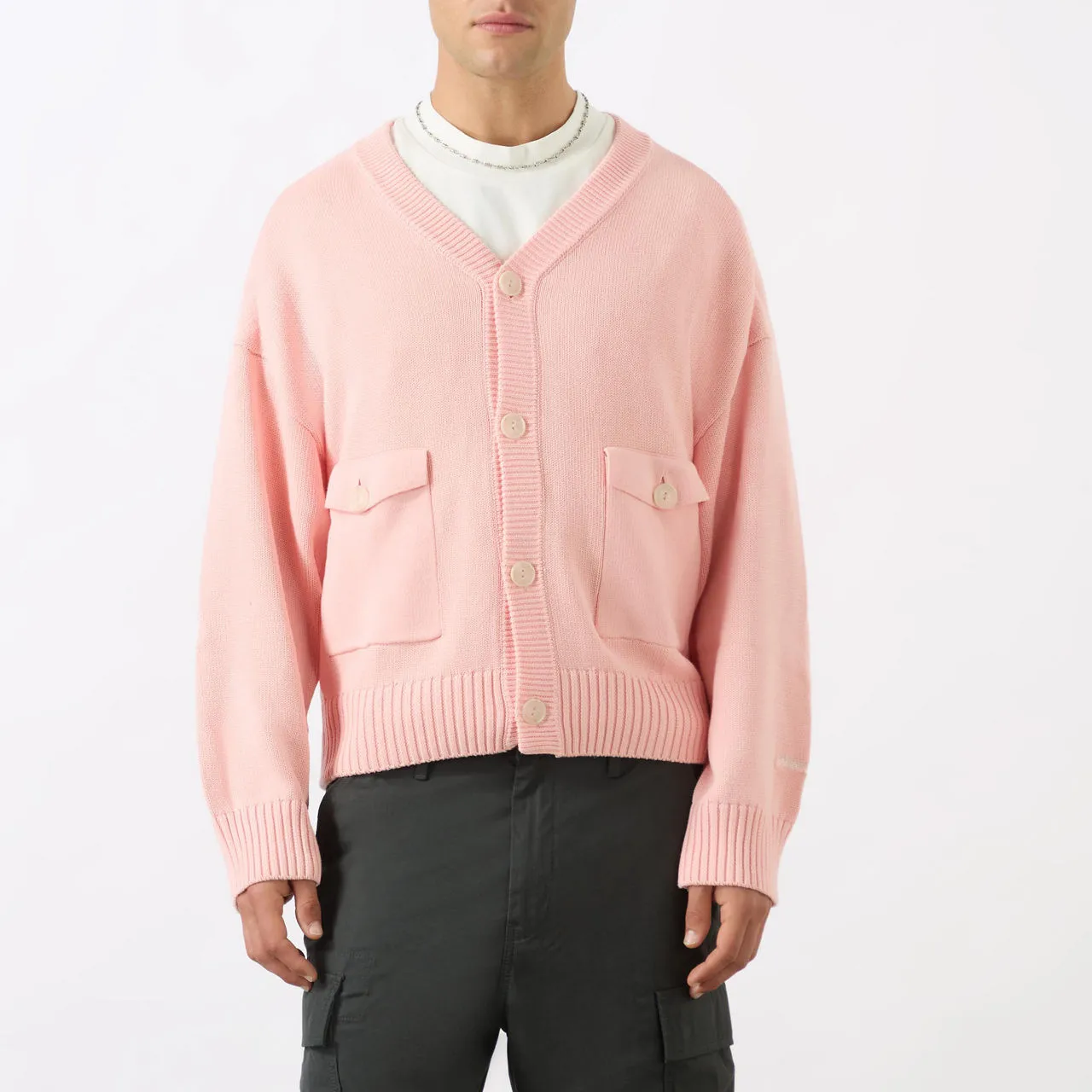 ABOUT:BLANK Flap-Pocket Cardigan - Pink