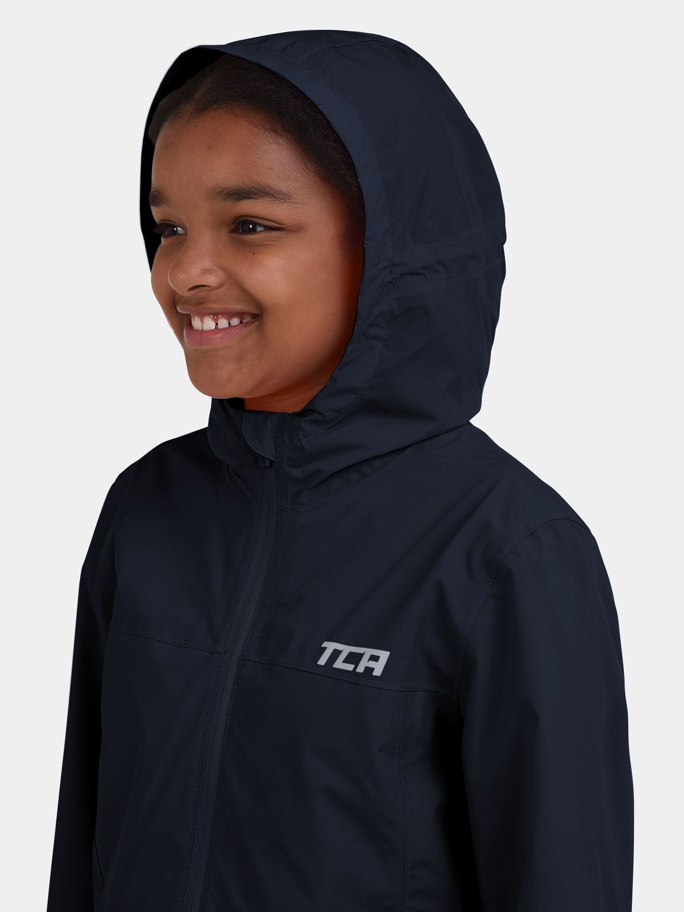 AirLite 2.0 Hooded Waterproof Rain Jacket For Girls With Side & Internal Zip Pockets & Reflective Strips