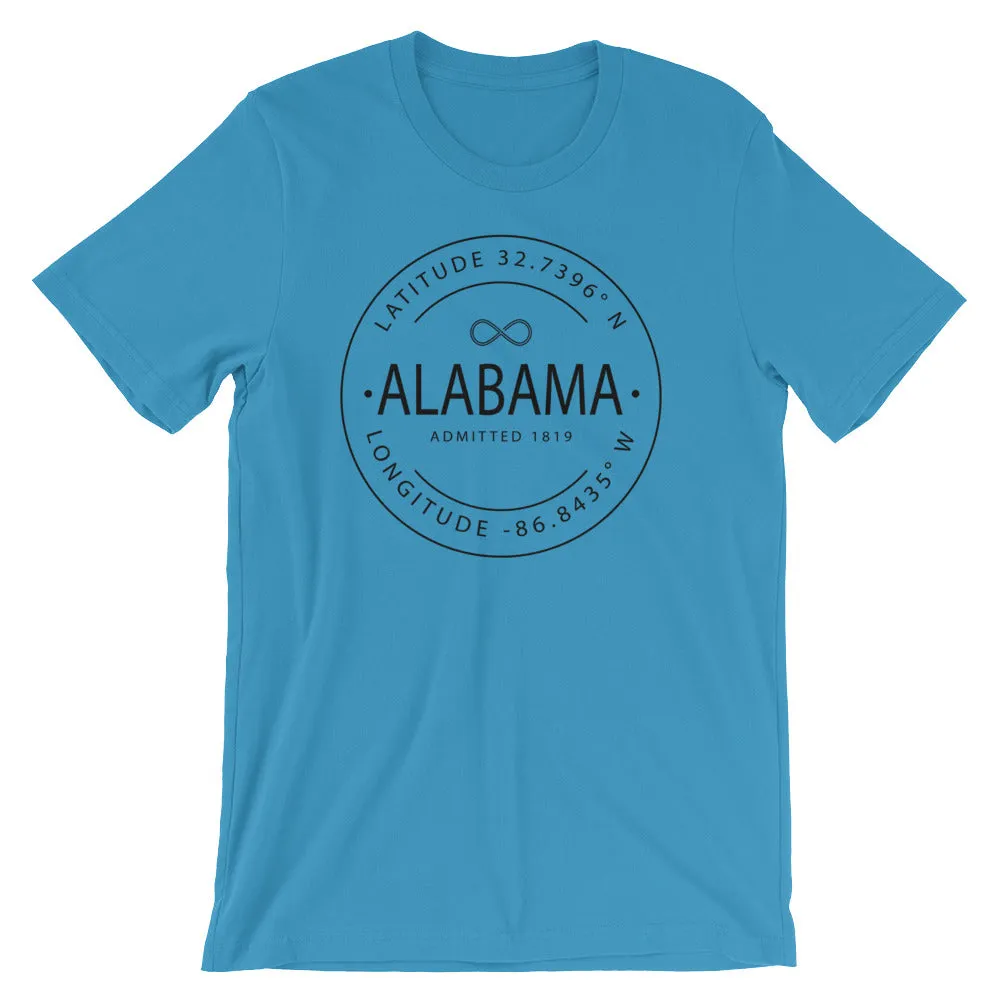 Alabama - Short-Sleeve Unisex T-Shirt - Latitude & Longitude