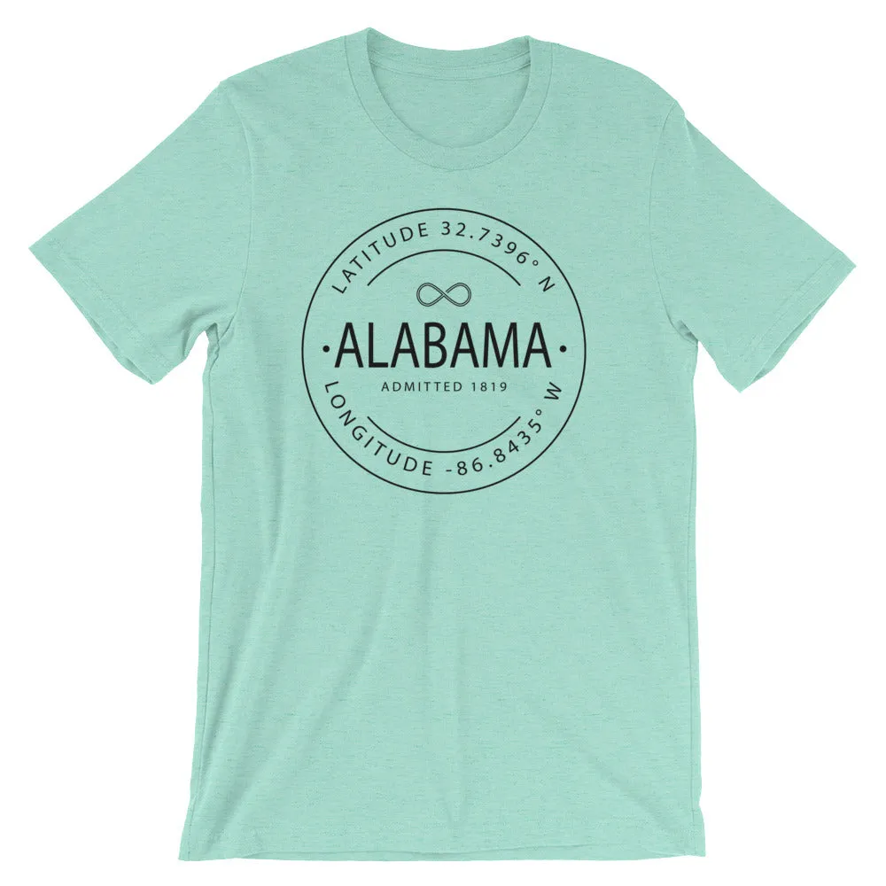 Alabama - Short-Sleeve Unisex T-Shirt - Latitude & Longitude