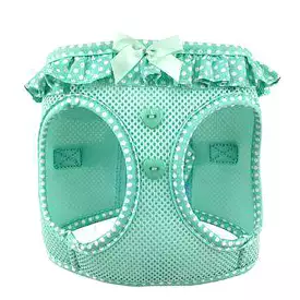 American River Choke-Free Dog Harness - Teal Polka Dot