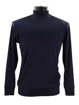 Bassiri Long Sleeve High Neck T-Shirt Navy (632)