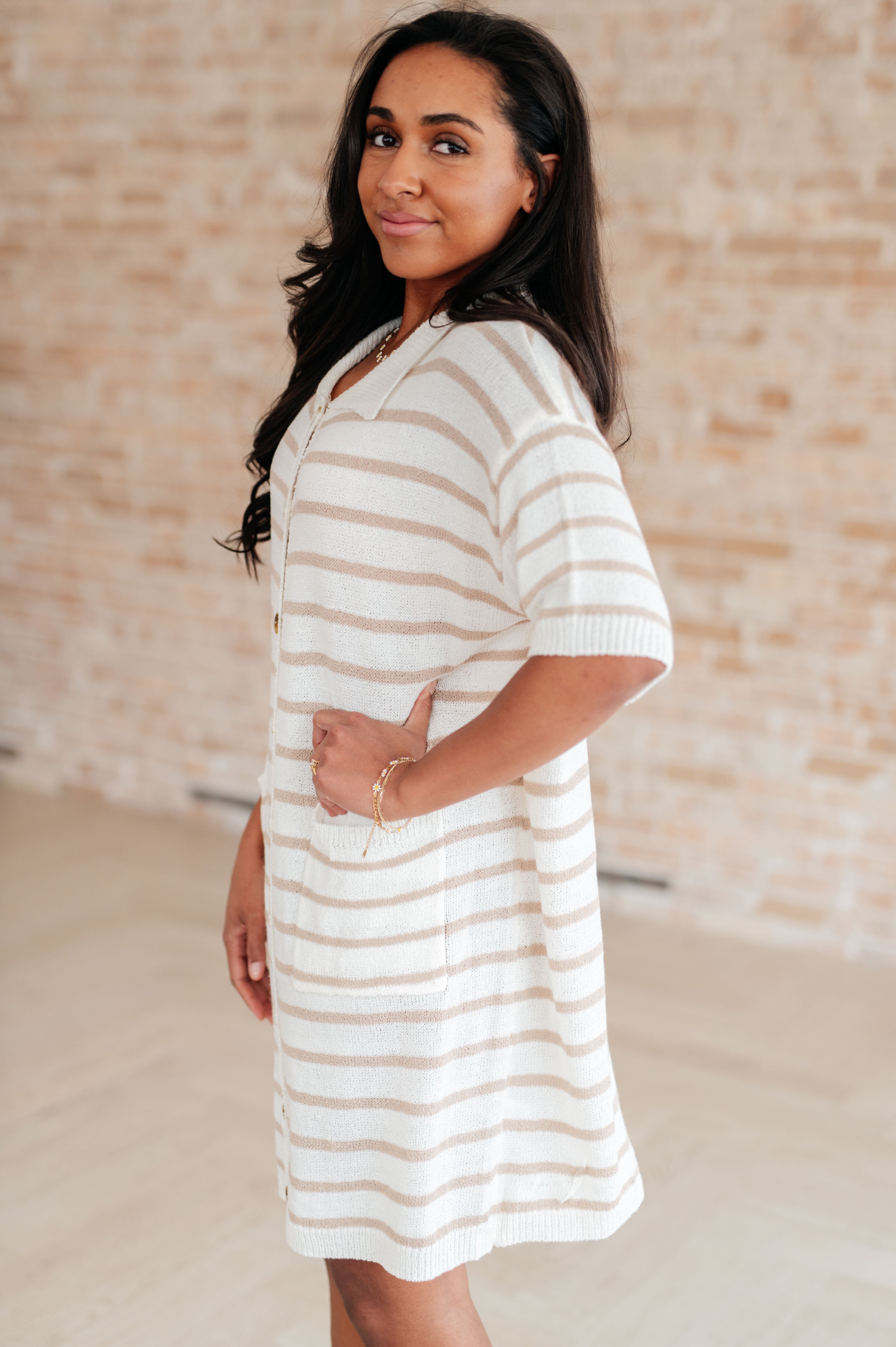 Baylor Striped Cardigan Dress