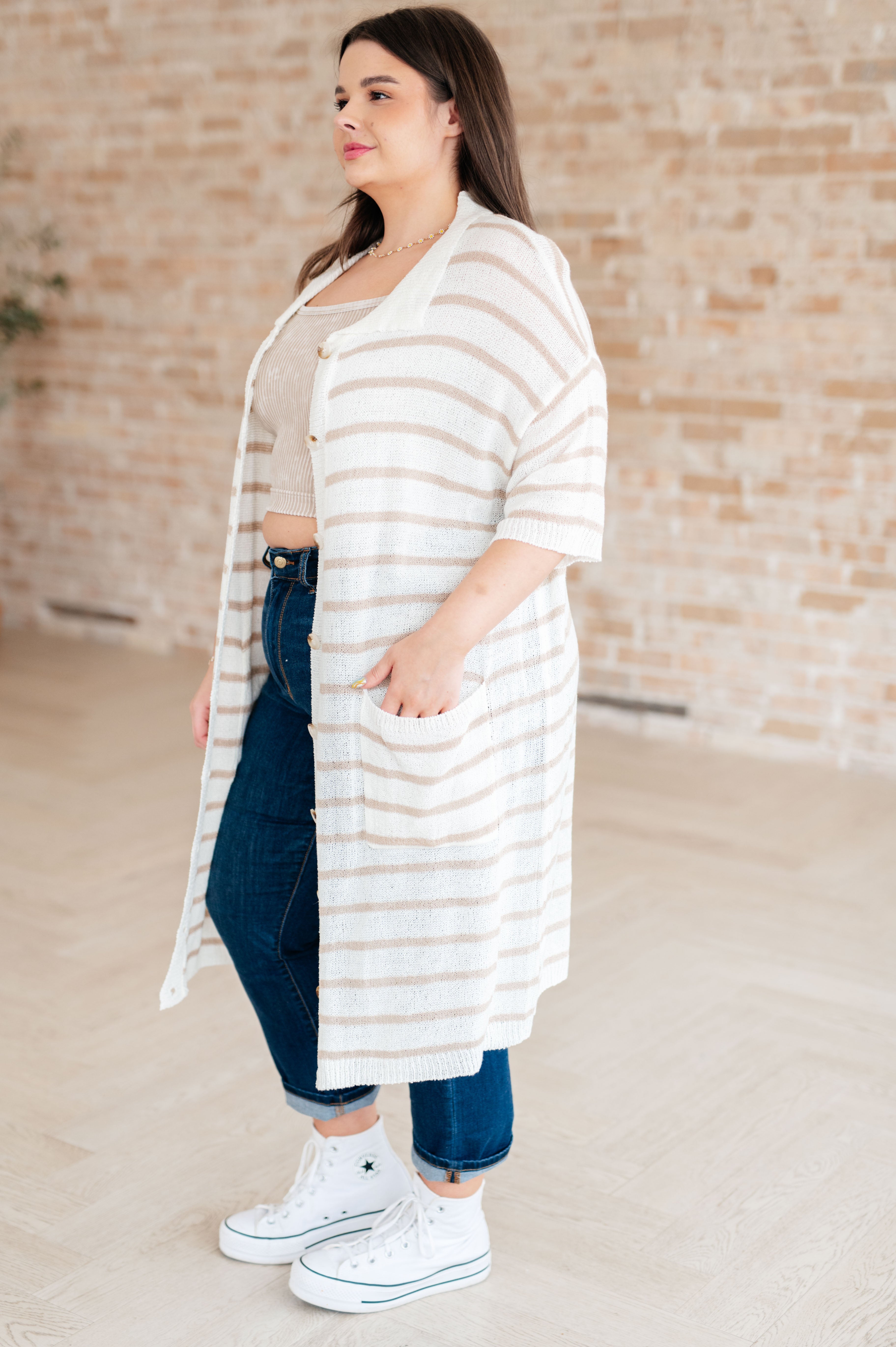 Baylor Striped Cardigan Dress