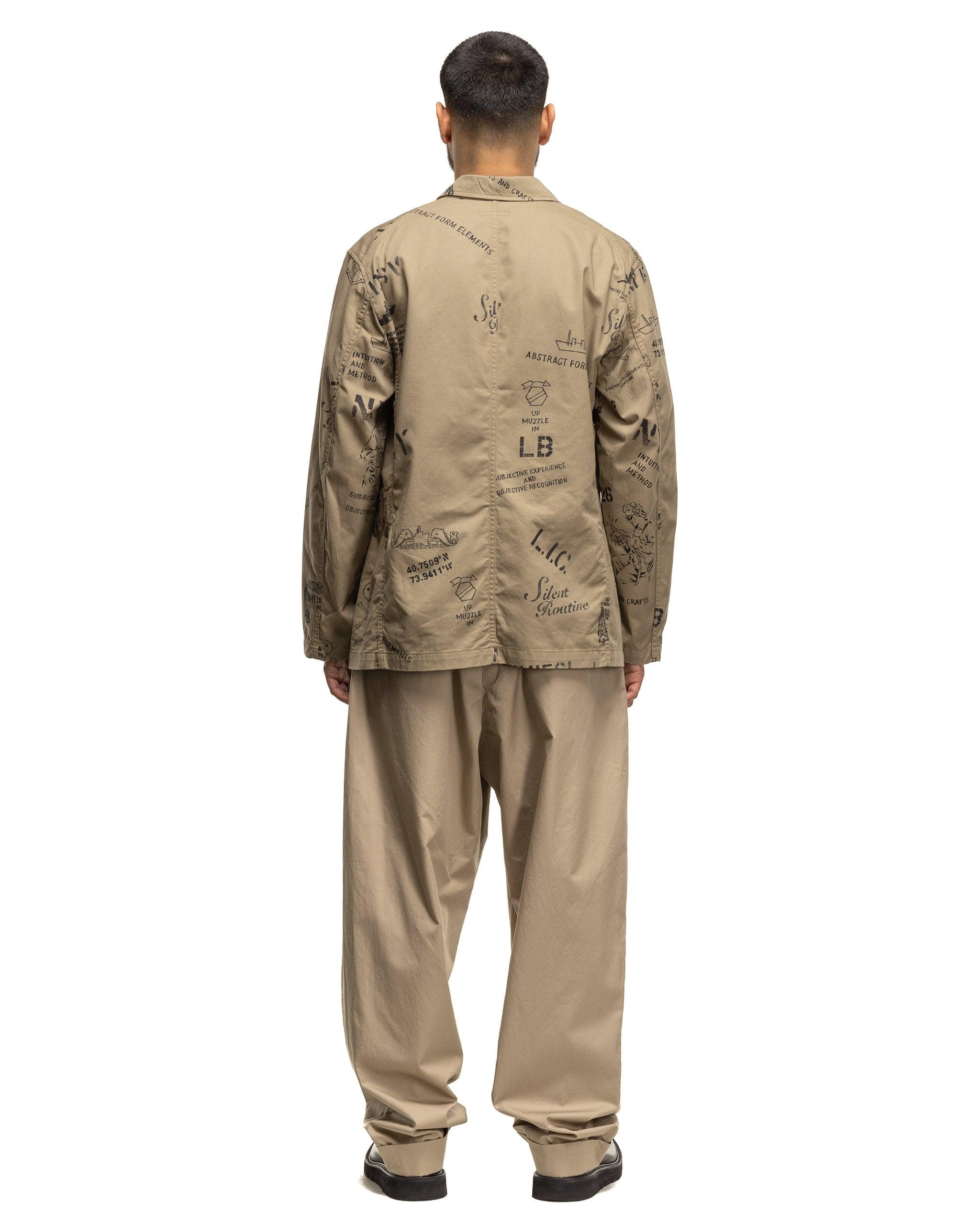 Bedford Jacket Graffiti Print Flat Twill Khaki