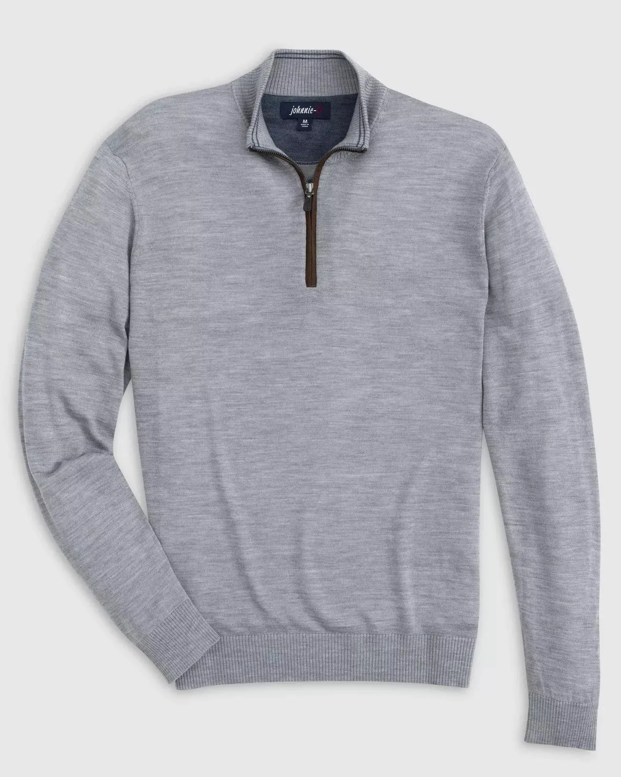 Big & Tall Baron 1/4 Zip Pullover Sweater in Light Grey