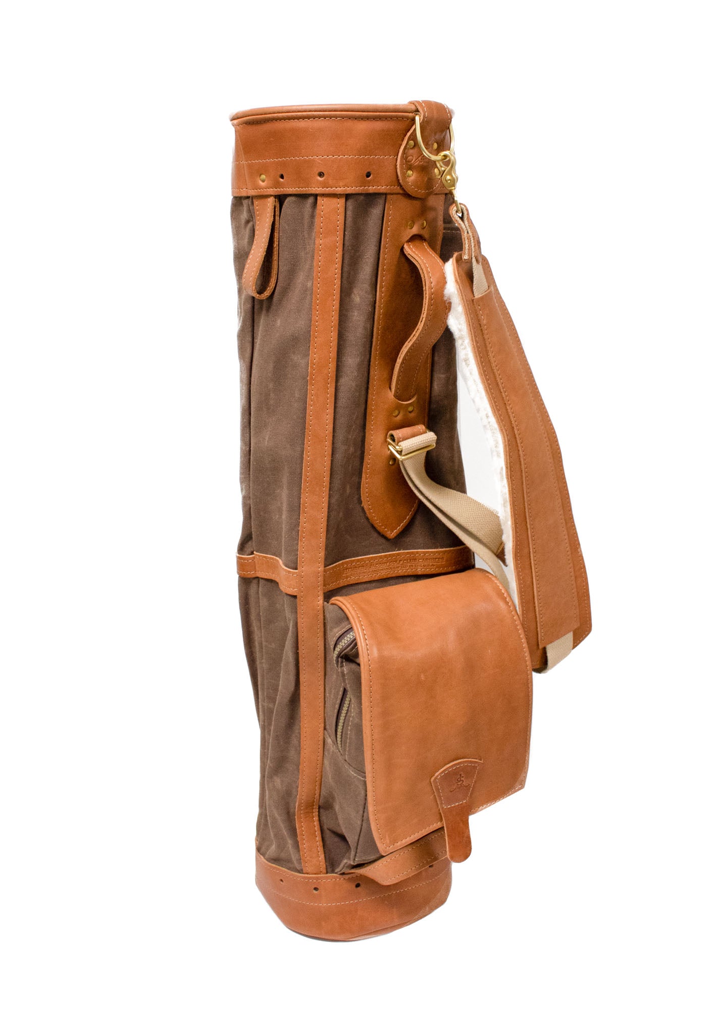 Bourbon Sunday Style Golf Bag with Leather Pocket Flap