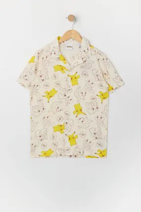 Boys Pokémon Print Button-Up Top