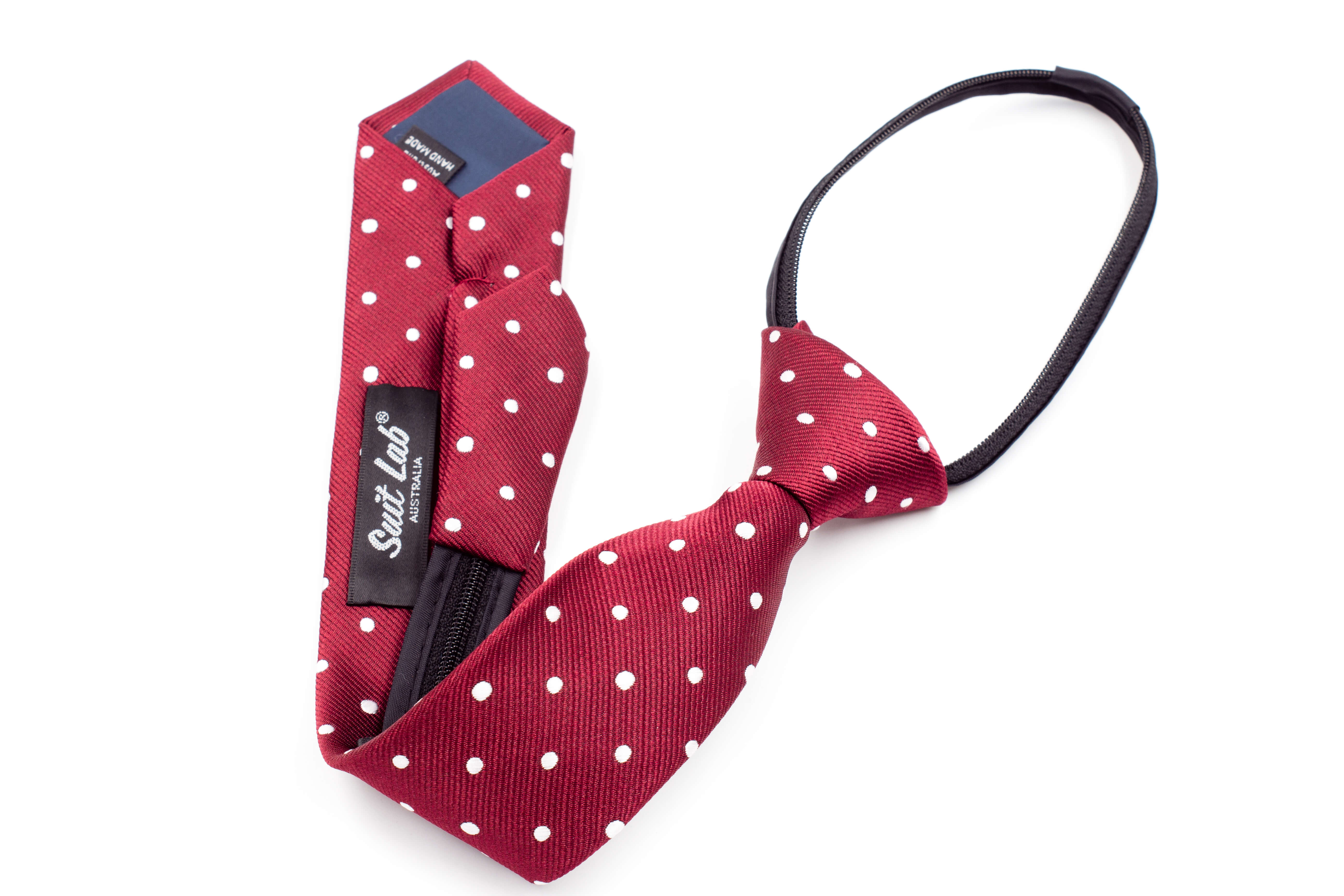 Boys Ties - Maroon Polka Dot