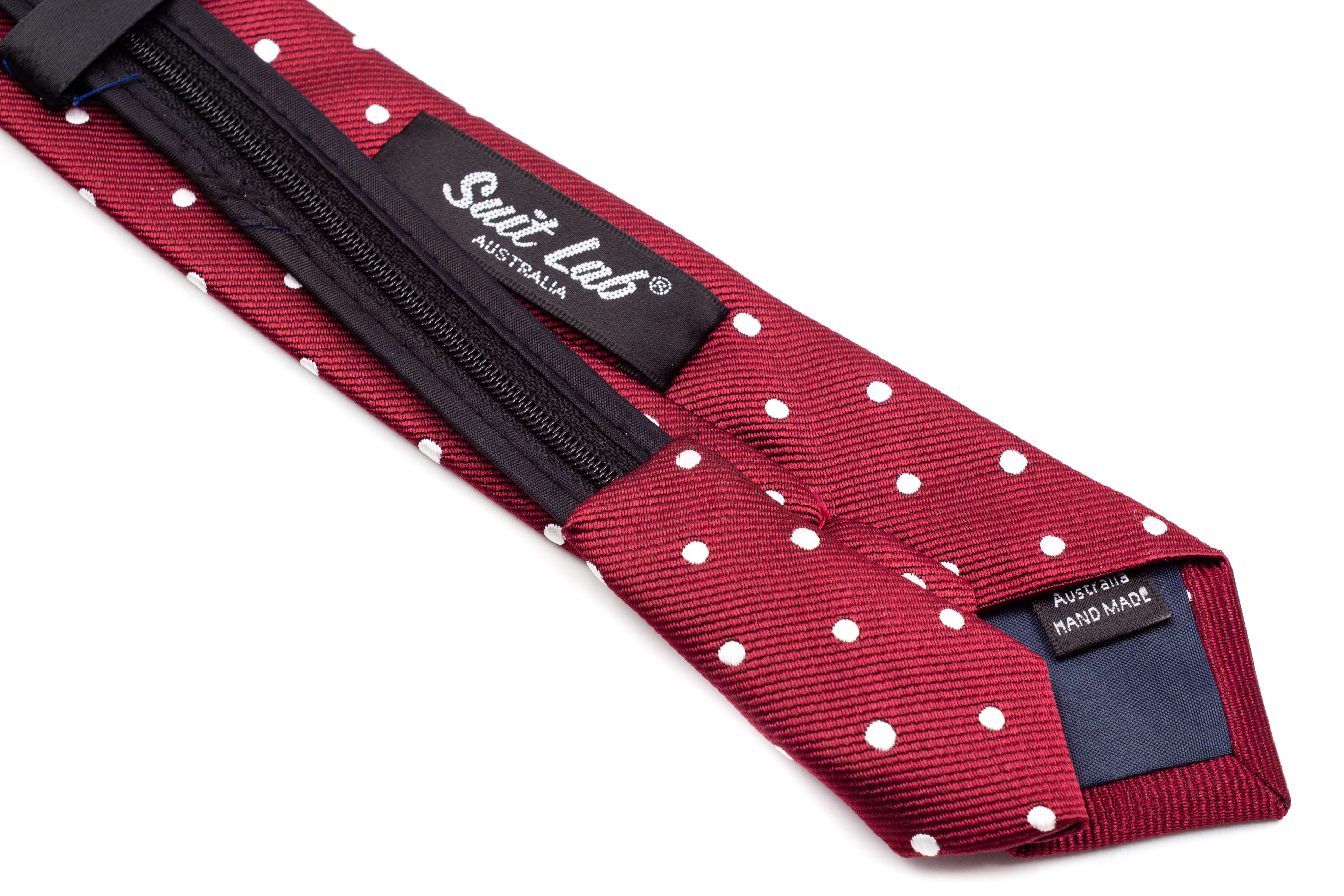 Boys Ties - Maroon Polka Dot