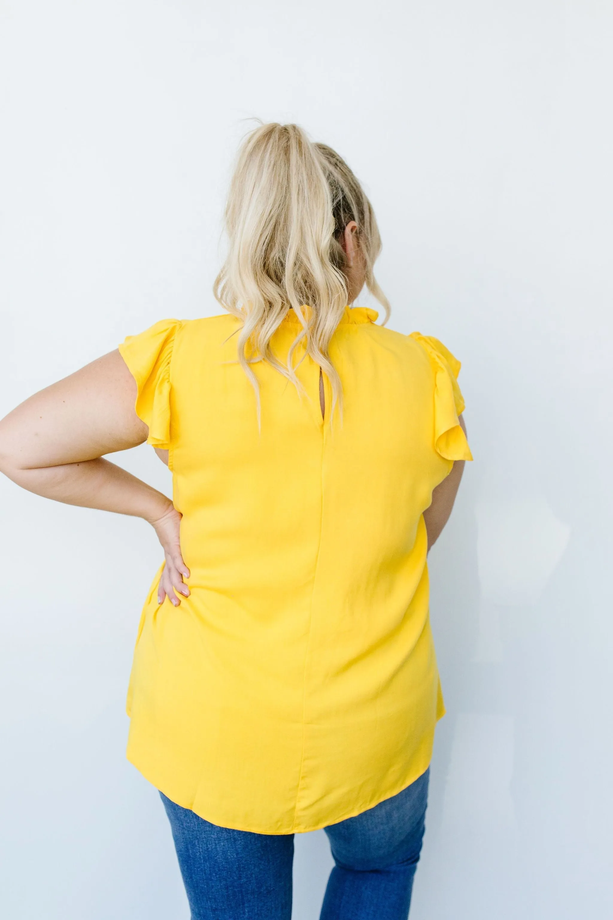 Build Me Up Buttercup Top In Yellow - On hand