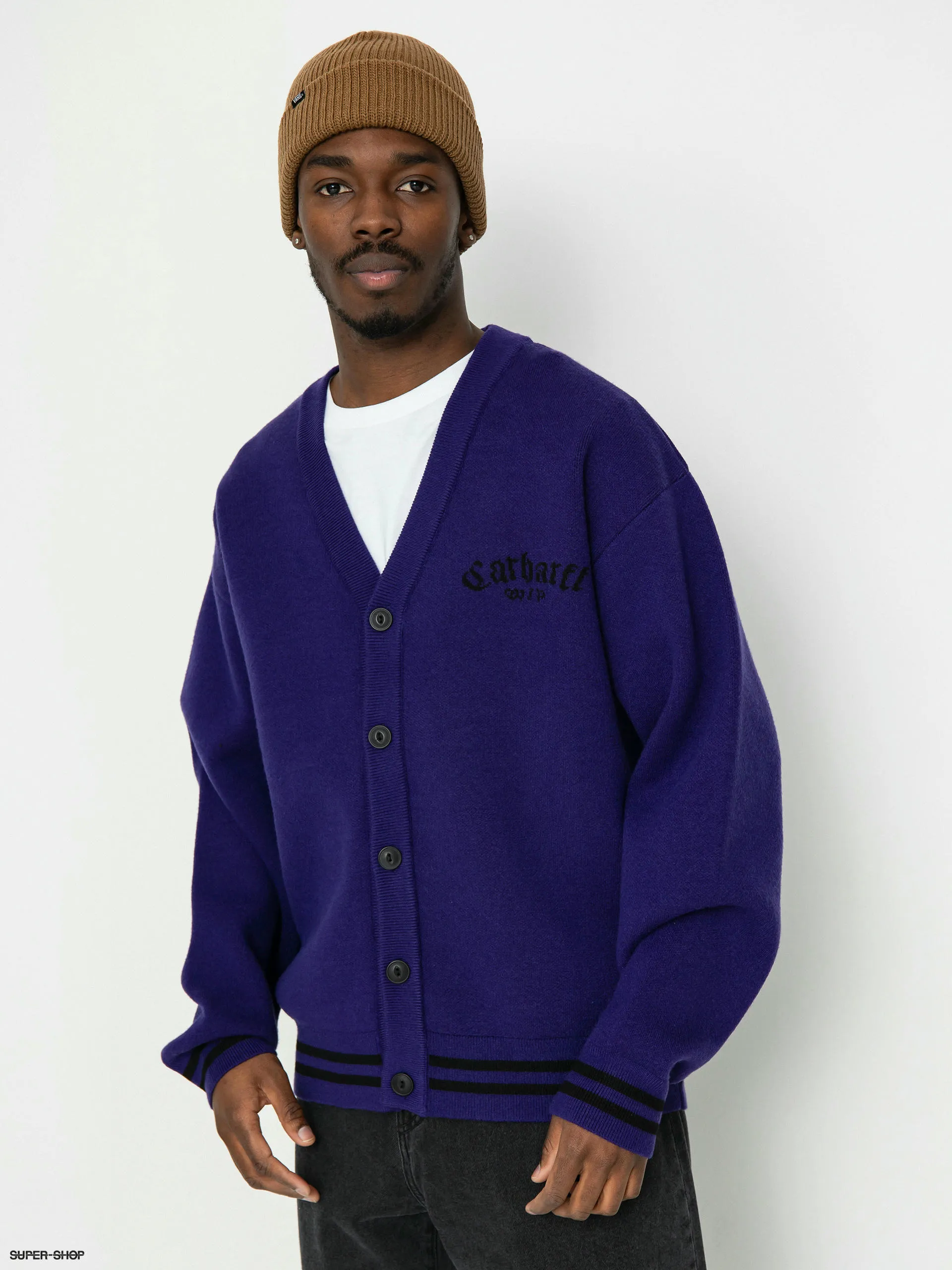 Carhartt WIP Onyx Cardigan Sweater (tyrian/black)