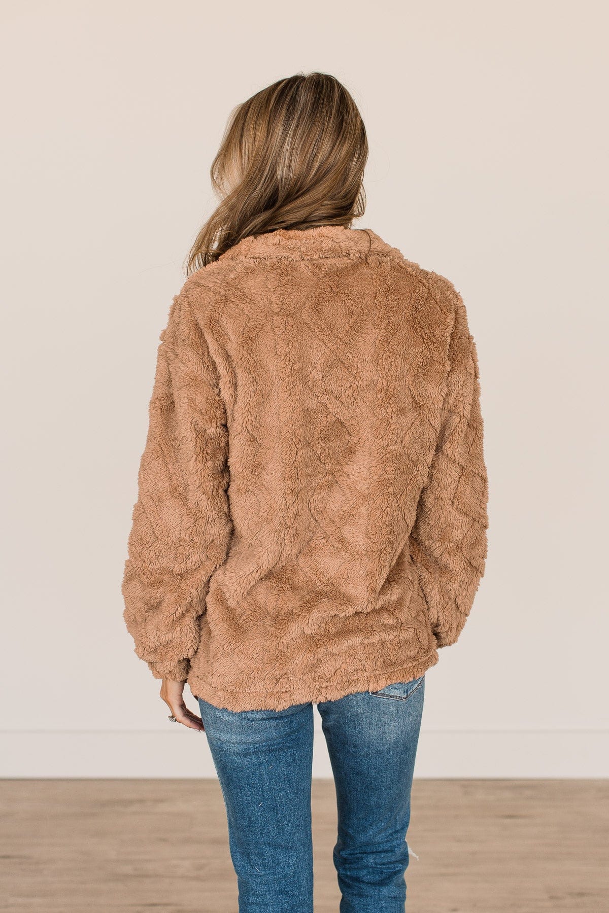 Catch A Chill Sherpa Jacket- Camel