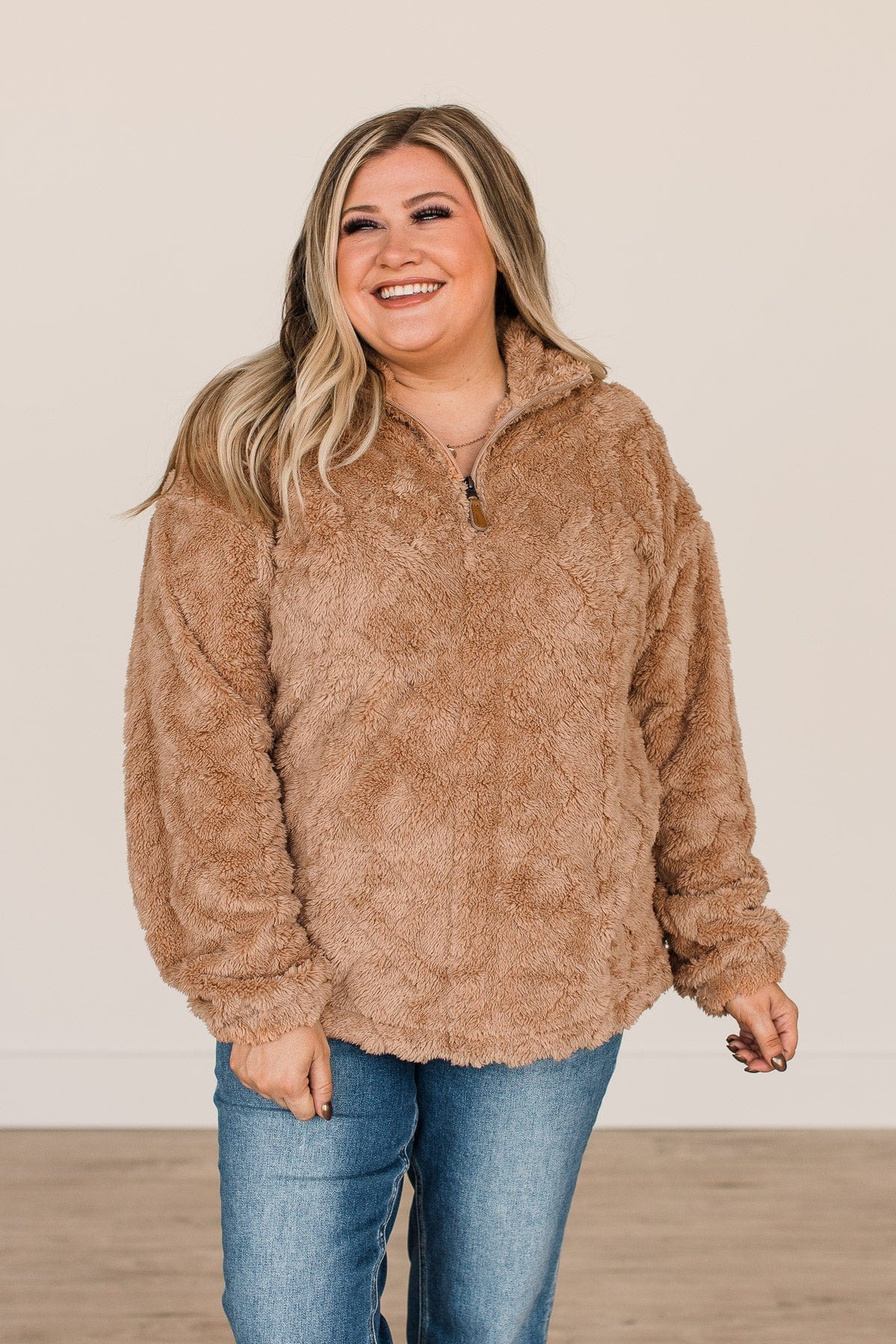 Catch A Chill Sherpa Jacket- Camel