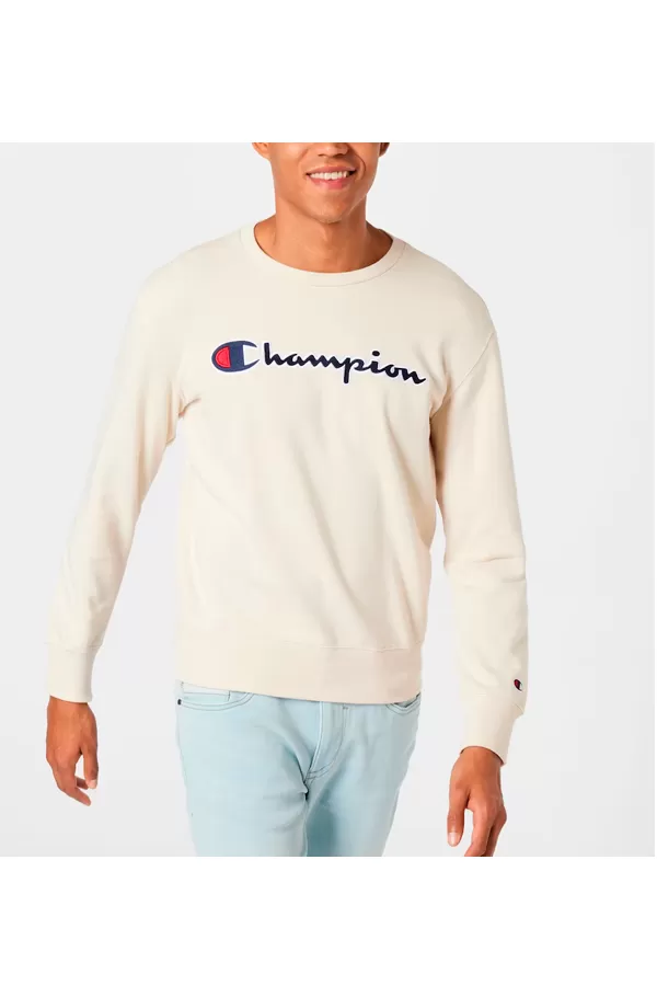 Champion Rochester Crew Sweat Big Logo Beige