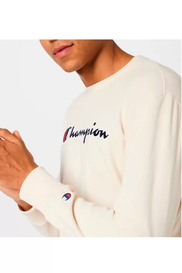 Champion Rochester Crew Sweat Big Logo Beige