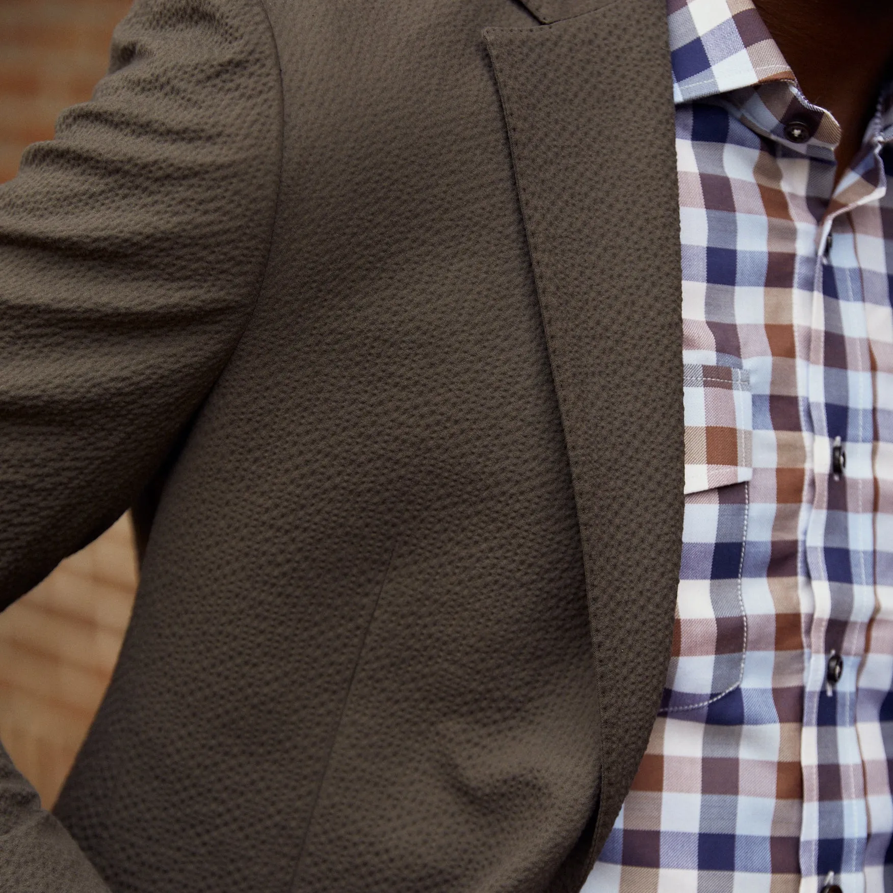 Chicory Brown Seersucker Stretch Sport Coat