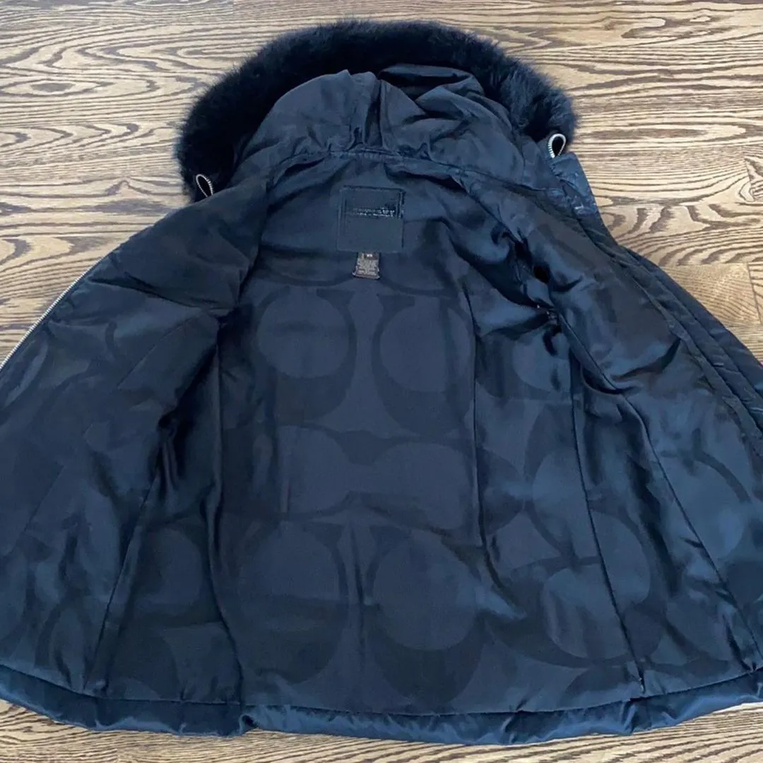 Coach Down Jacket with Fur Trim size XS