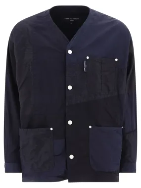 COMME DES GARONS HOMME PLUS Navy Patchwork Jacket for Men - 70% Cotton 30% Linen