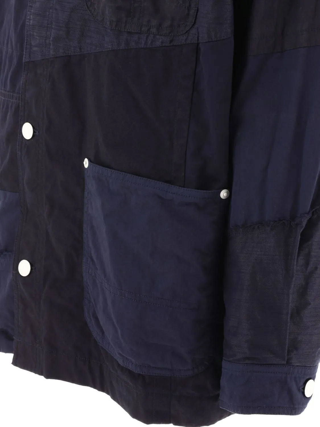 COMME DES GARONS HOMME PLUS Navy Patchwork Jacket for Men - 70% Cotton 30% Linen