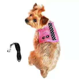 Cool Mesh Dog Harness - Pink and Black Polka Dot Sunglasses