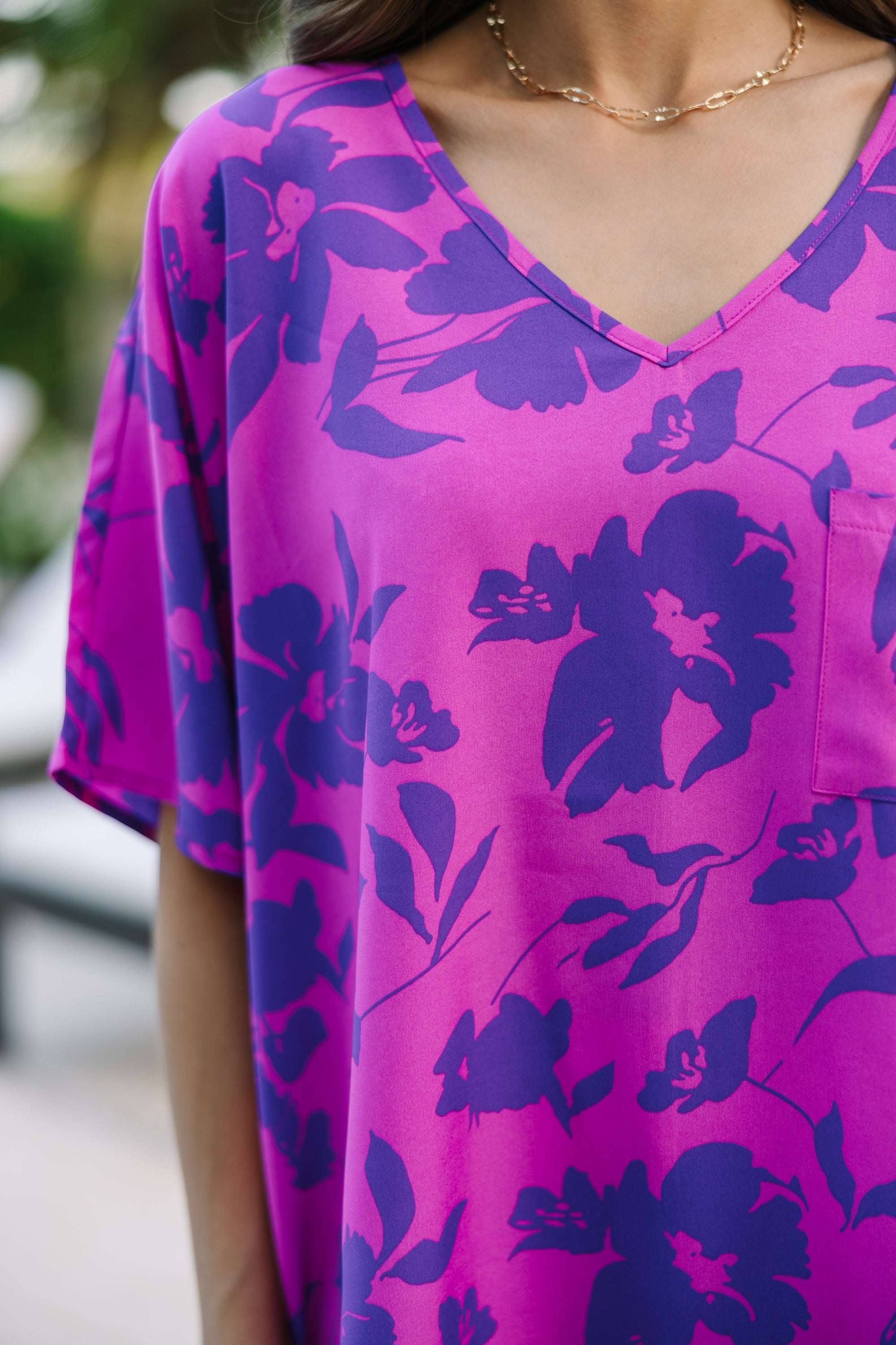 Couldn't Be Better Magenta Purple Floral Top