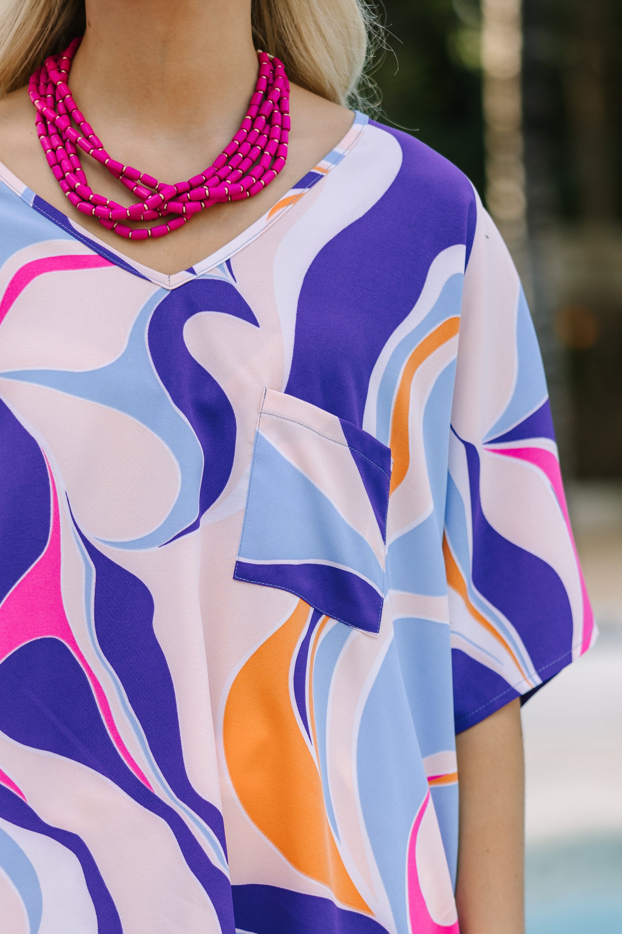 Couldn't Be Better Purple Abstract Top