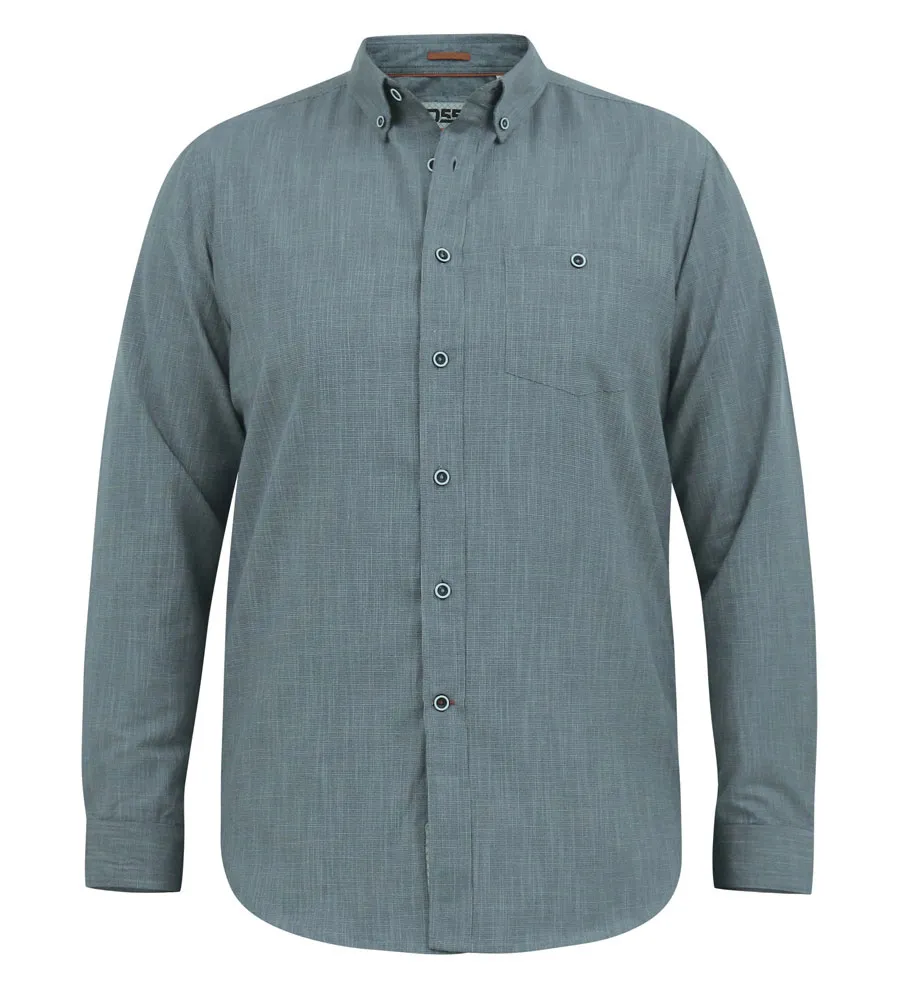 D555 Big Mens Long Sleeve Shirt Cross Hatch With Pocket (RADCLIFFE)