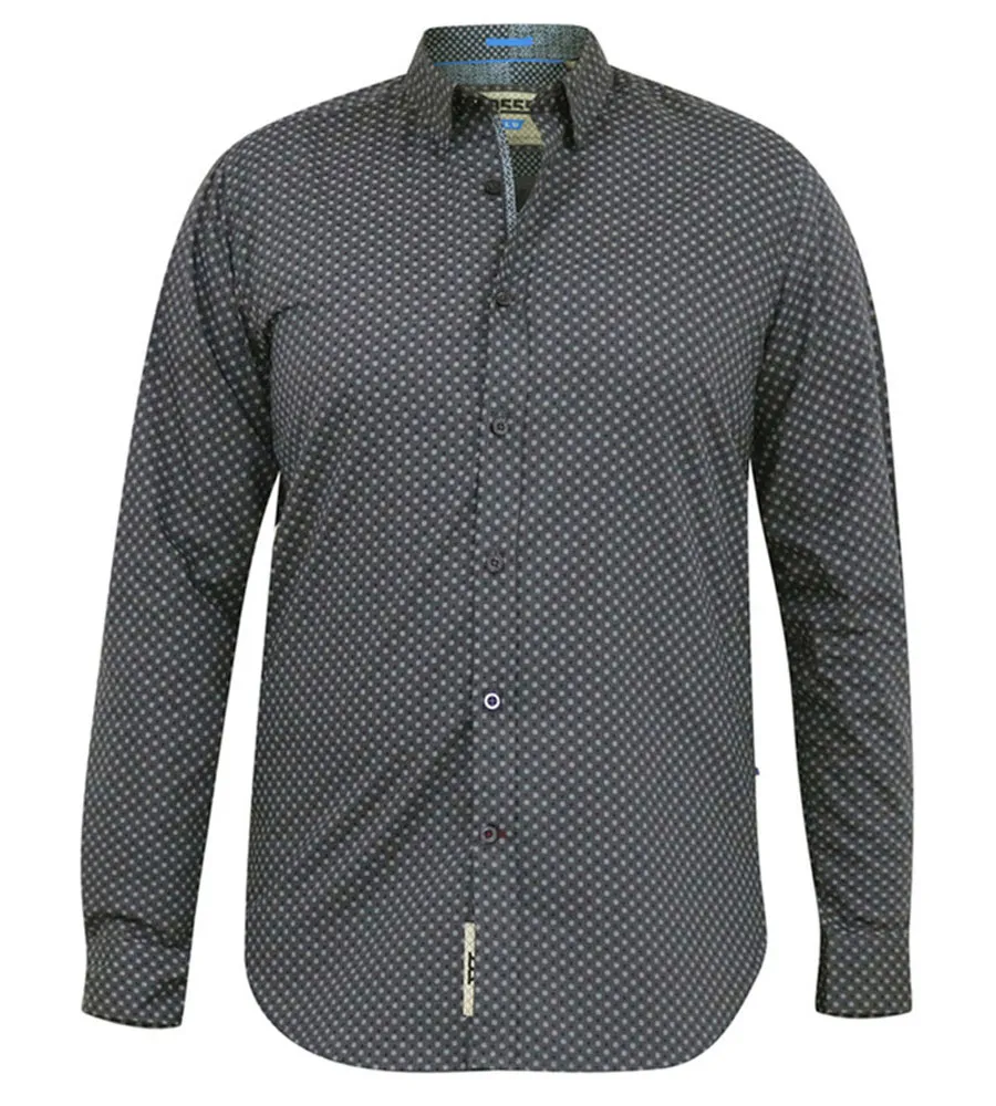 D555 Big Mens Long Sleeve Shirt With Micro All Over Print (KEATON)