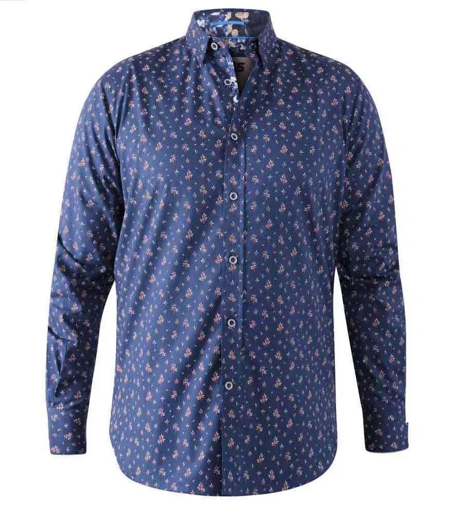 D555 Mens Long Sleeve Shirt With All Over Print (EDMUND)