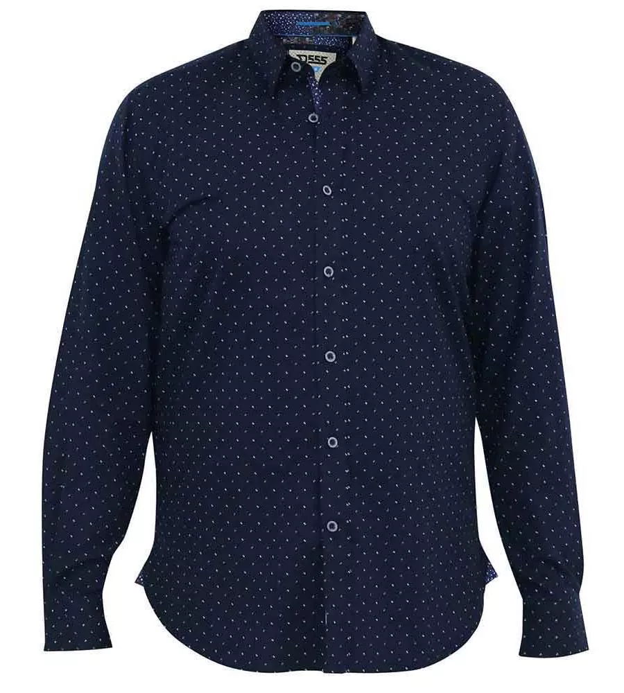 D555 Mens Long Sleeve Shirt With Micro All Over Print (EPPING)