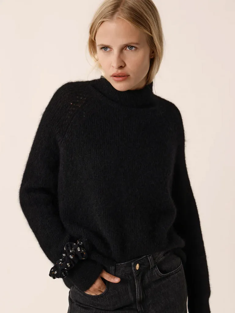 Des Petits Hauts Bergamote Long Sweater in Black