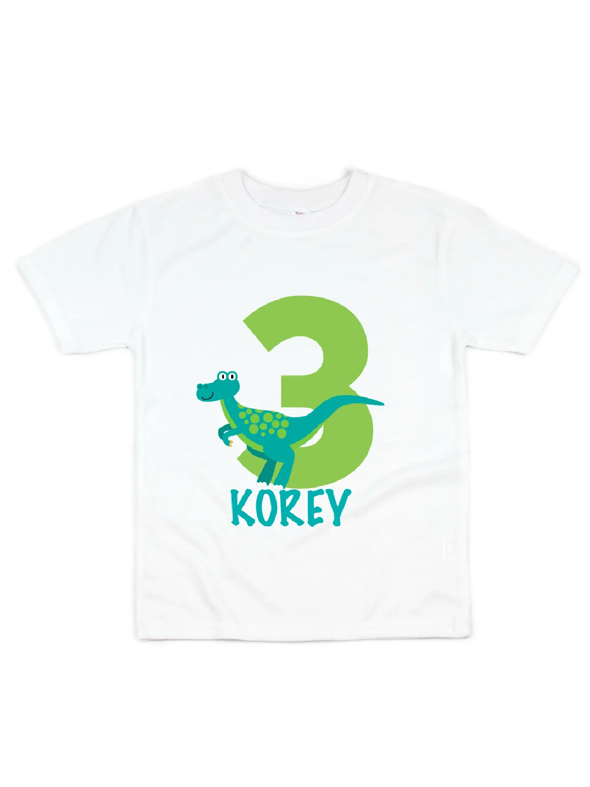 Dinosaur Kids Birthday Shirt - Black, Green, & White