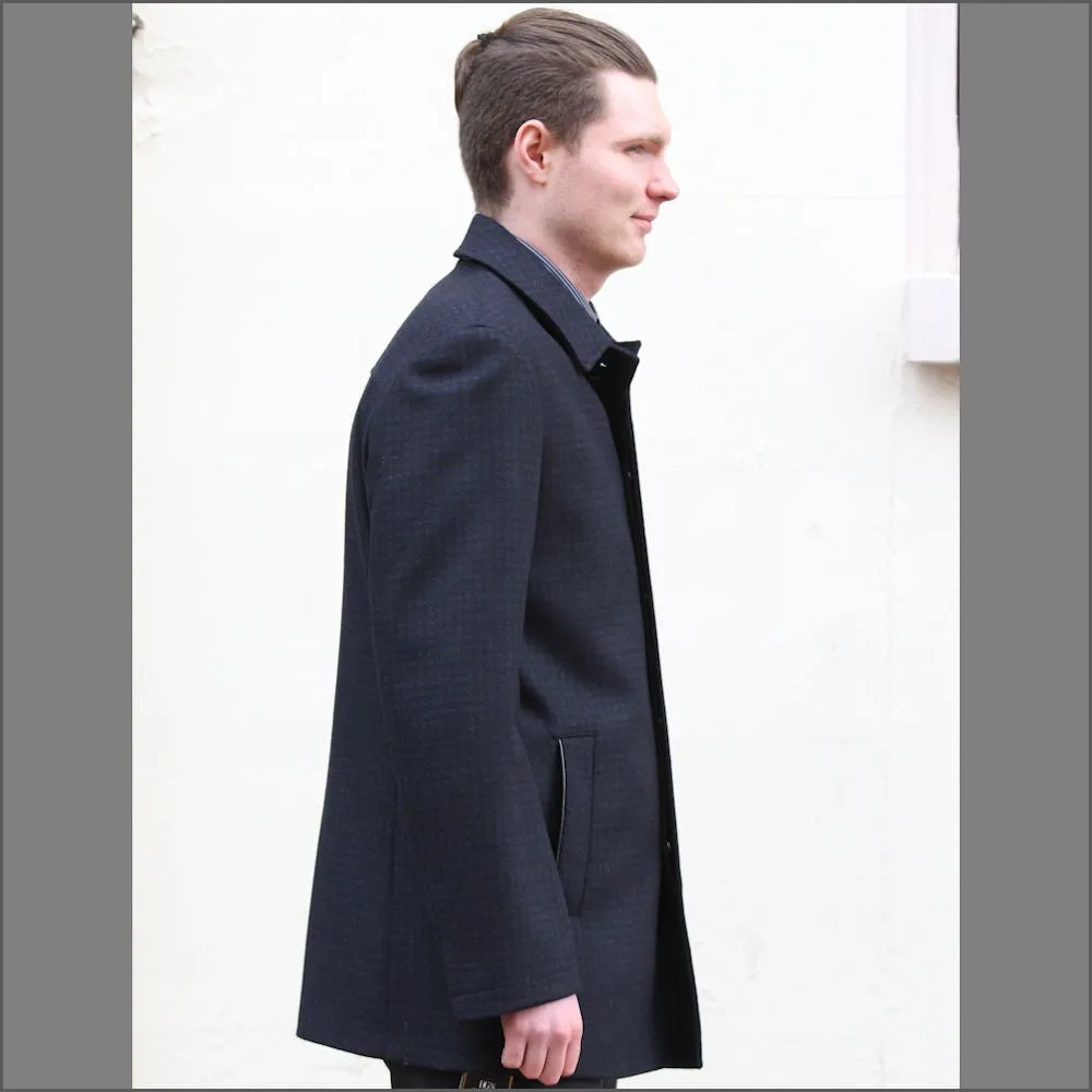 Douglas Lincoln Navy Wool/Cashmere Car Coat