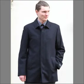 Douglas Lincoln Navy Wool/Cashmere Car Coat