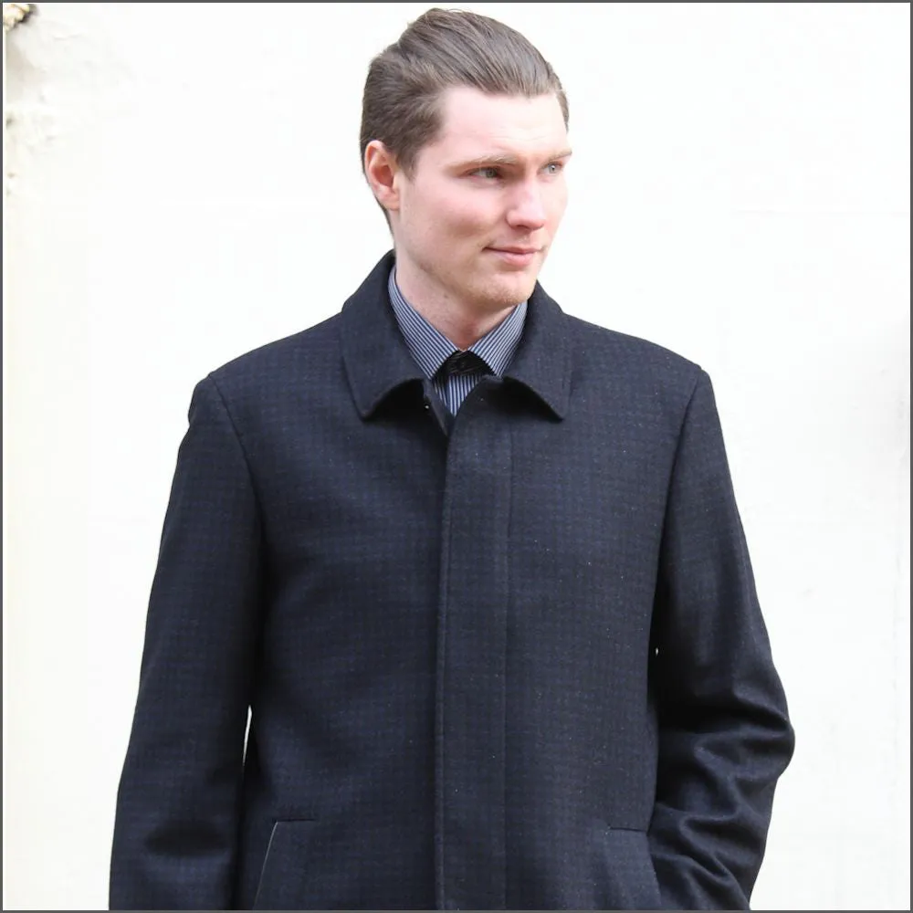 Douglas Lincoln Navy Wool/Cashmere Car Coat