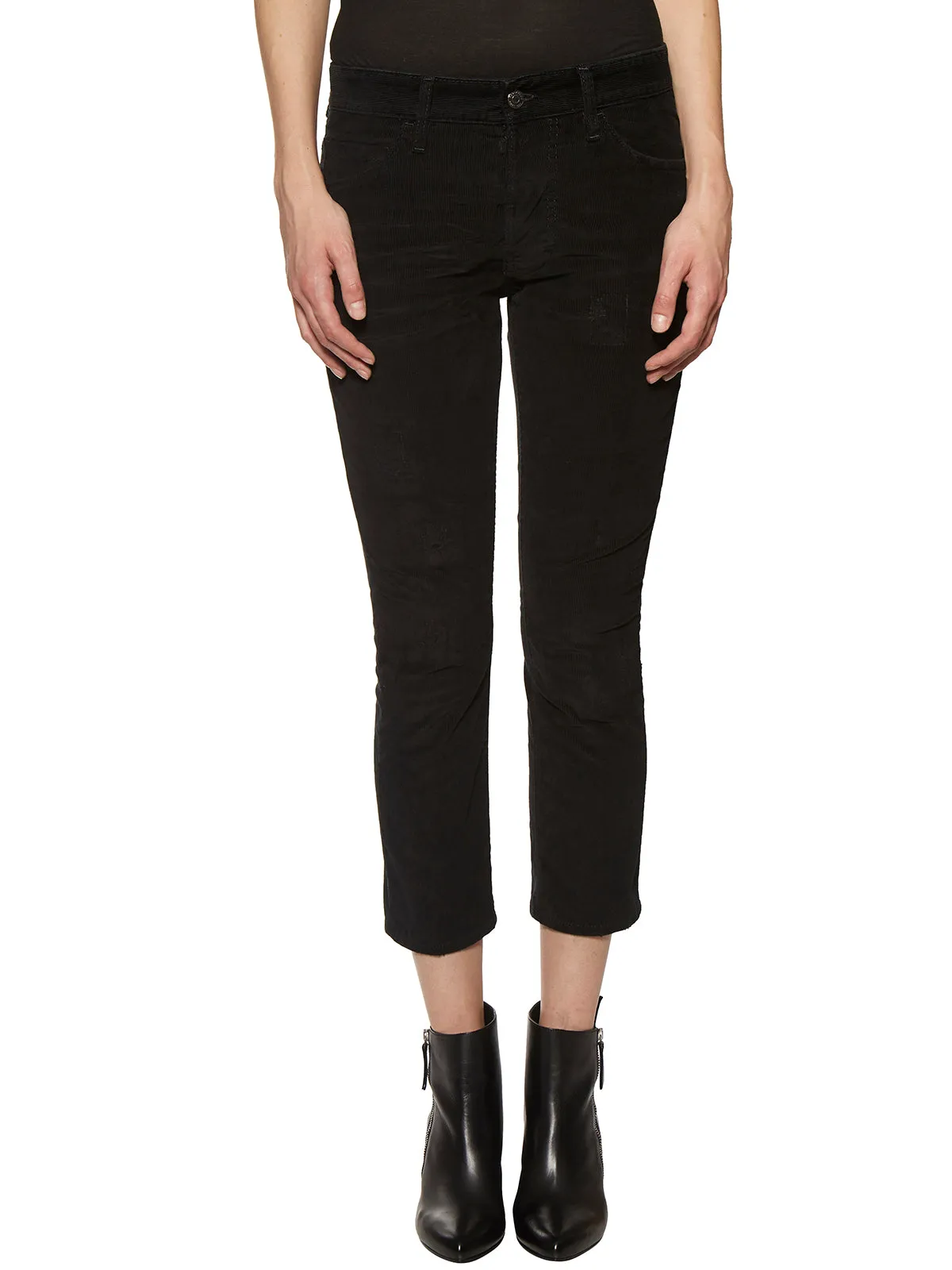 Dsquared2 Logo Patch Cropped Jeans