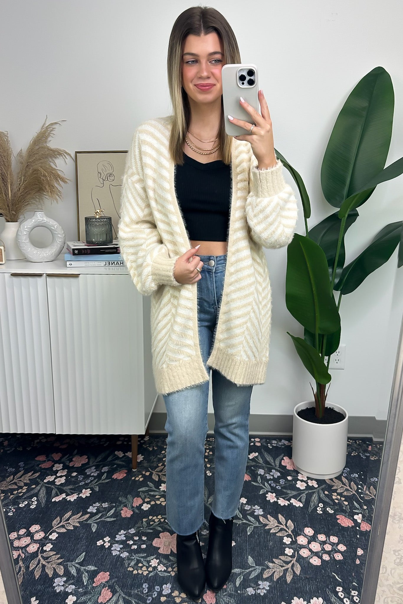 Elainia Fuzzy Knit Cardigan - FINAL SALE